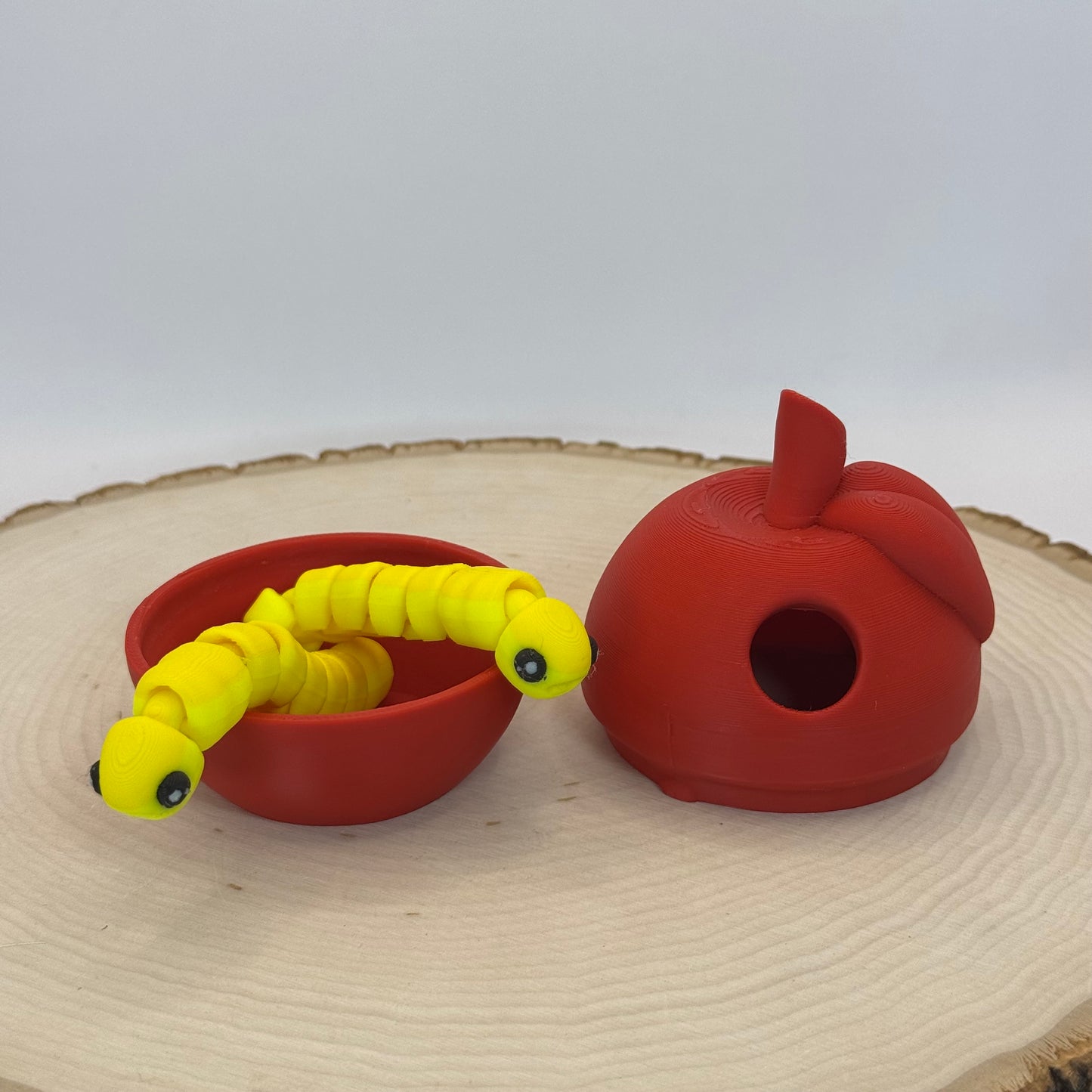 Worms with apples